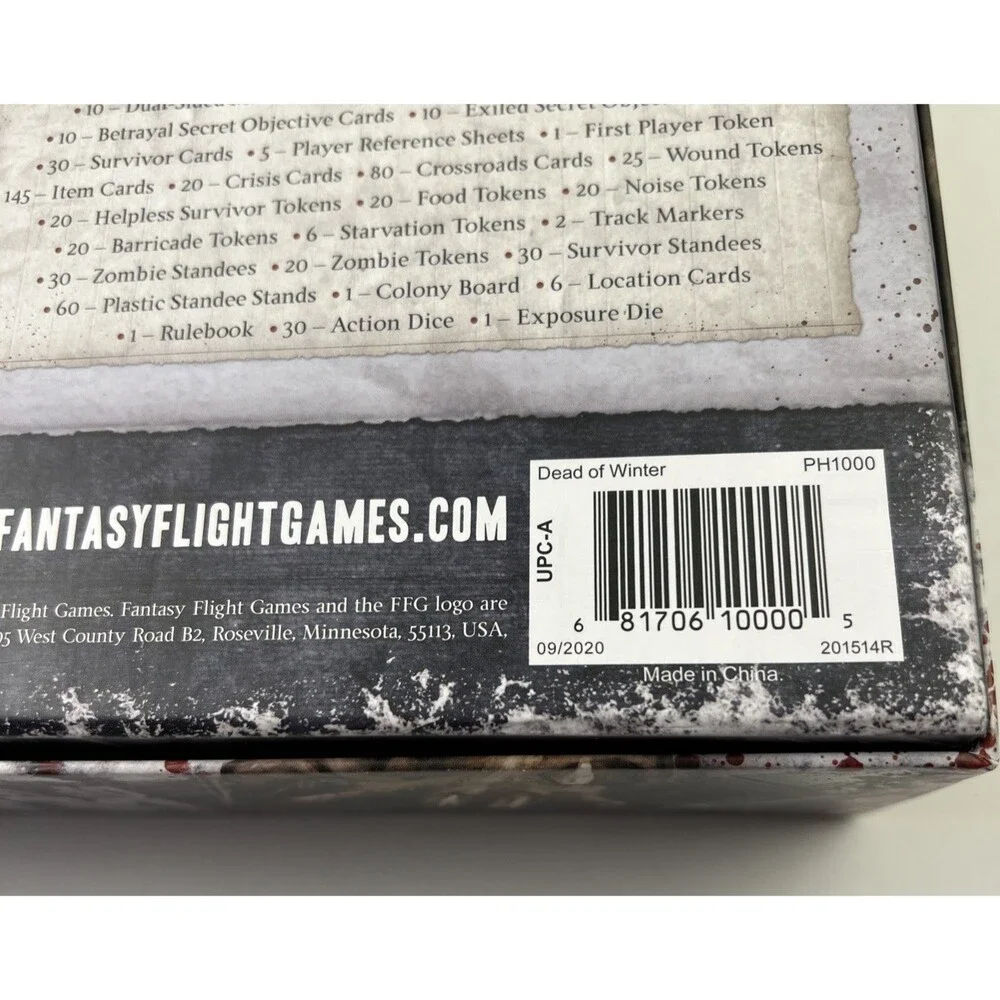 Dead of Winter Game Board for Age 14+ Complete-Great Condition!